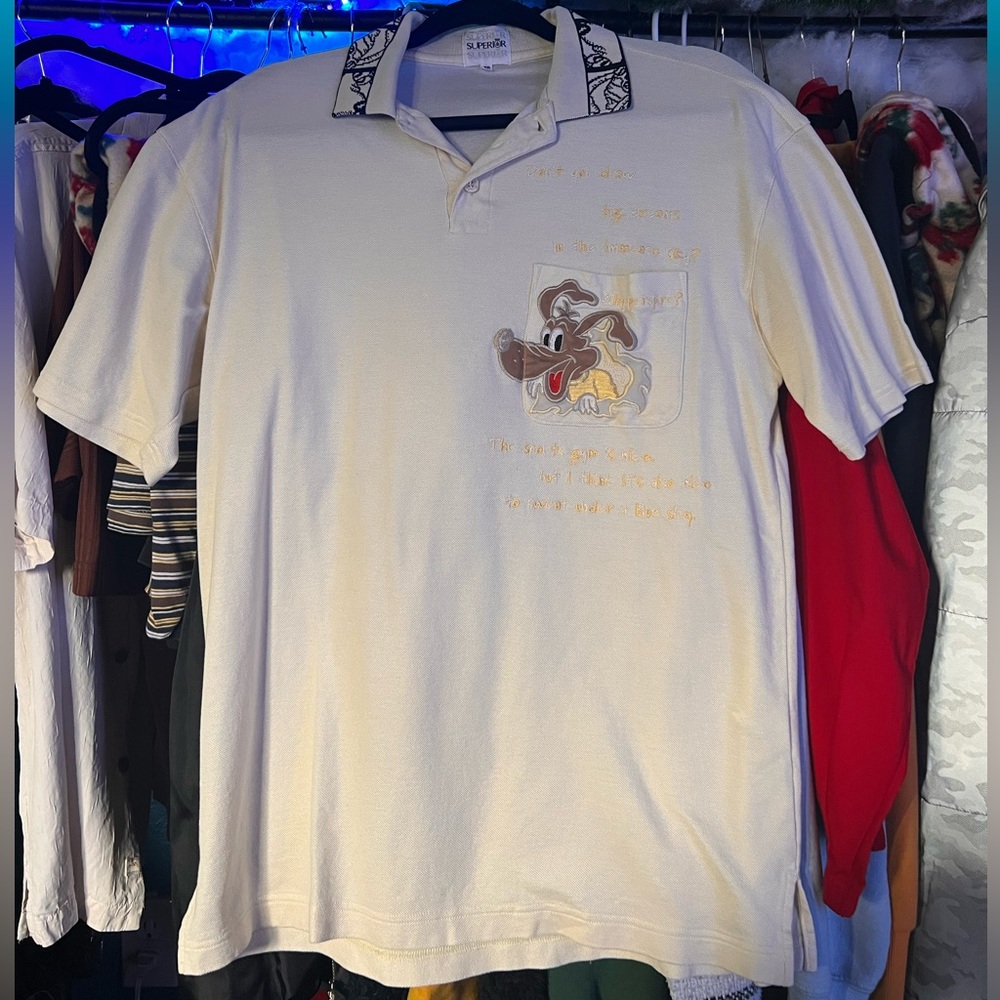 This is a vintage SUPERIOR dog collar shirt Size - L only earn once